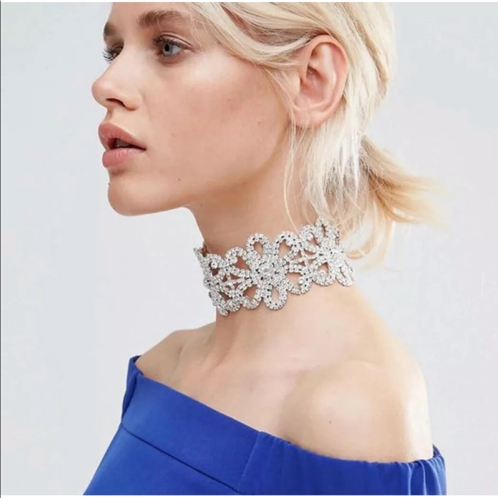 Crystal choker style necklace